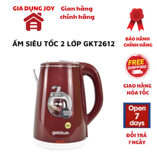 Ấm siêu tốc 2 lớp GKT2612 2,2L 1800W tự động ngắt khi sôi, an toàn dễ dàng khi sử dụng