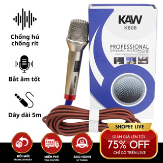 Micro hát Karaoke KAW K808 Chống Hú, Chống Ồn