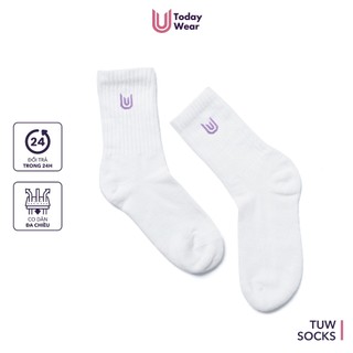 Tất vớ nữ thể thao cao cổ Today U Wear chất liệu co giãn thoáng mát có lớp đệm chống chai