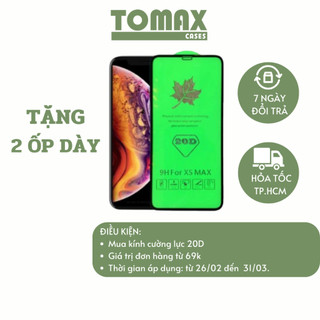Cường Lực IPhone 20D Full Màn Dòng 7/8/7Plus/8Plus/X/XS/XR/XsMax/11Pro/11/11ProMax12Mini/12/12Pro/12Promax [Tomax Shop]