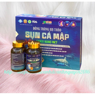 Viên uống Đông trùng hạ thảo Sụn cá mập Canxi nano MK7 - Hộp 2lọ x 30 viên