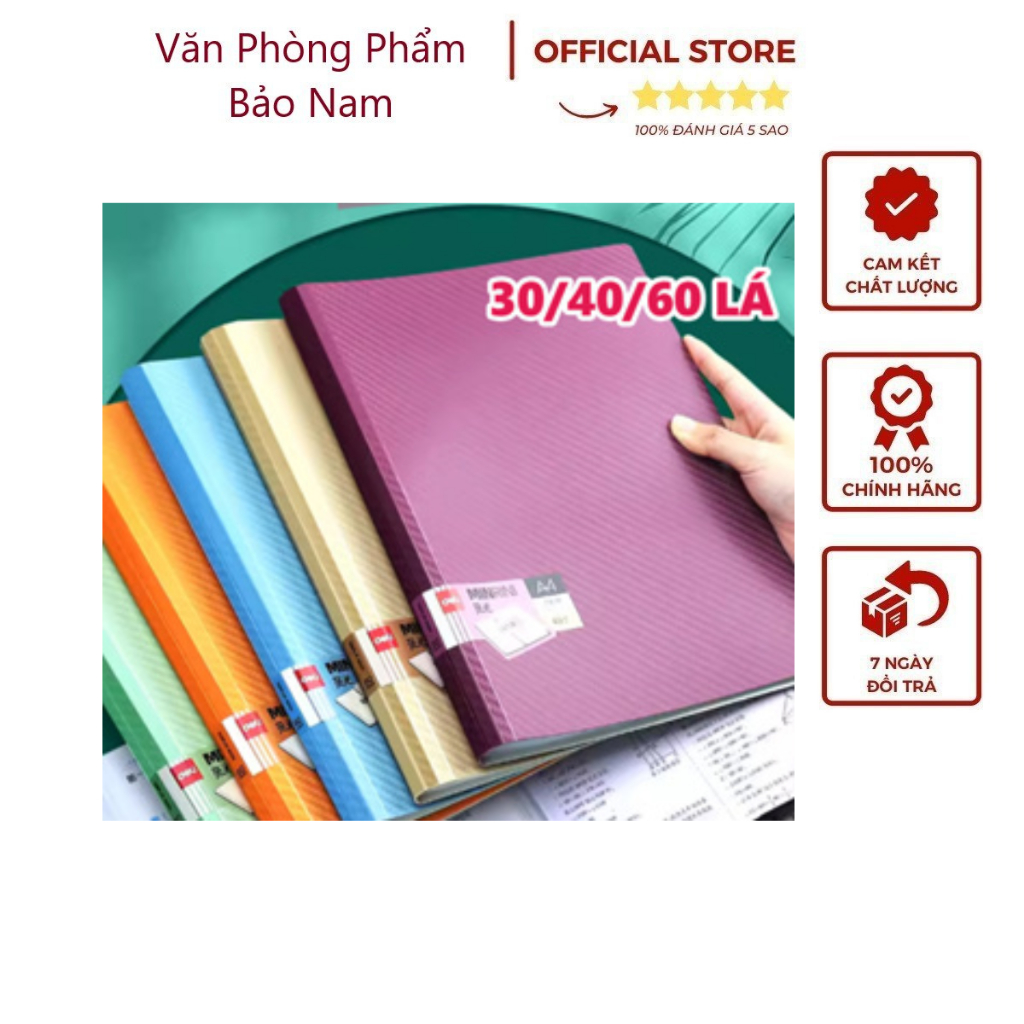 File lá A4 đựng tài liệu Deli nhiều ngăn, tệp đựng tài liệu 20/30/40/60 trang chất liệu PP cao cấp - VPP Bảo Nam