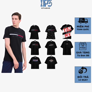 Áo thun nam boy phố TOMMY HILFIGER logo chữ kí, áo phông nam boy phố vải cotton form rộng cổ tròn streetwear local brand