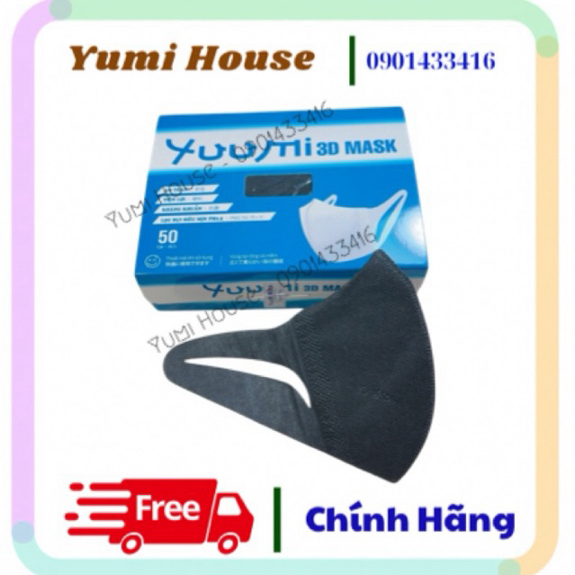 [Màu Đen] Khẩu Trang 3D Mask Màu Đen Người Lớn, Khẩu Trang 3D Mask Unicham Đen