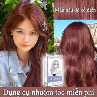  Màu lên trắng không kén da và không thể sai được🥰Xuất hiện nhẹ nhàng và sáng bóng🤗Màu nâu đỏ cổ điển,Thuốc Nhuộm Tóc 