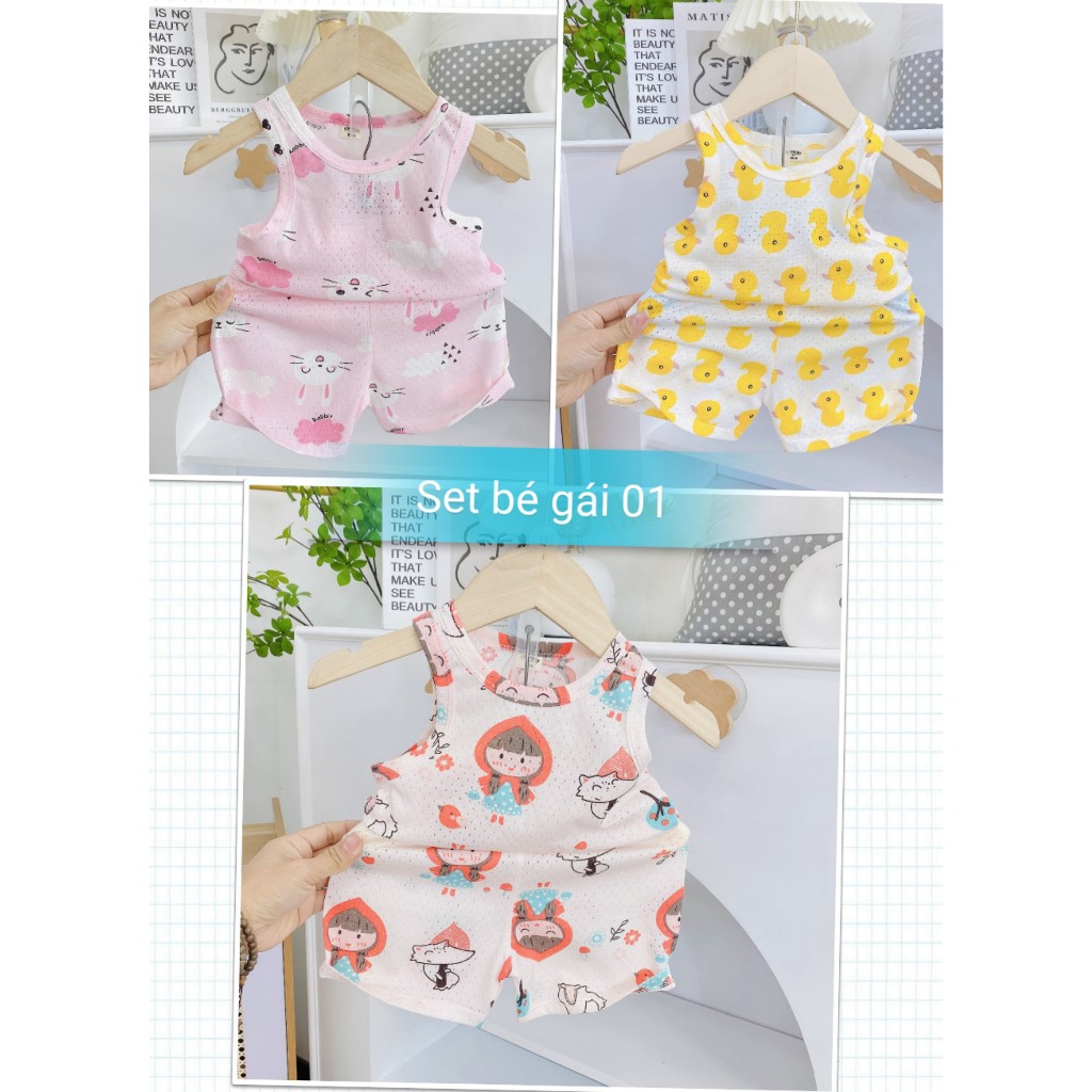 Set 3 bộ ba lỗ vải thông hơi xuất Nhật - dư hãng sơ sinh cho bé trai, bé gái