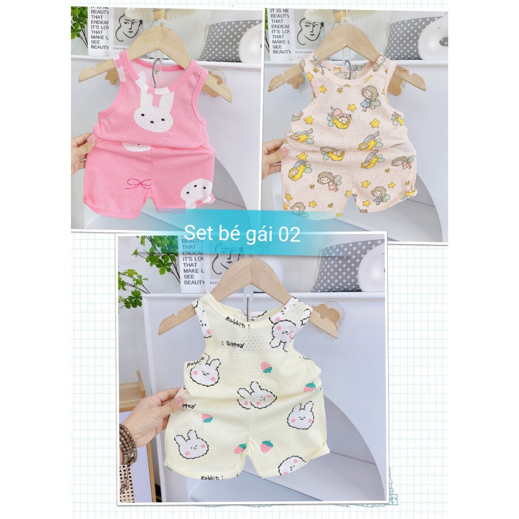 Set 3 bộ ba lỗ vải thông hơi xuất Nhật - dư hãng sơ sinh cho bé trai, bé gái
