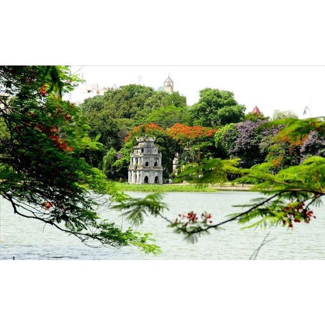 Tranh đính đá 5D tự làm - Tranh đính đá phong cảnh Hà Nội full toàn bộ