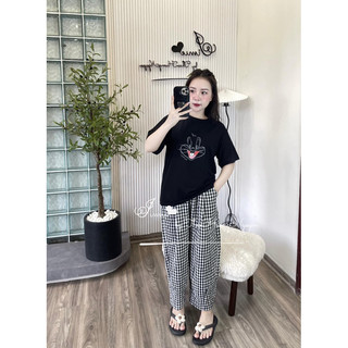 BỘ QUẦN DÀI KẺ MẶC CARO