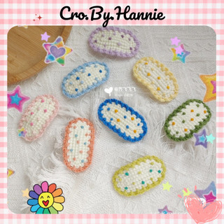 Kẹp tóc len chấm bi Handmade nhiều màu