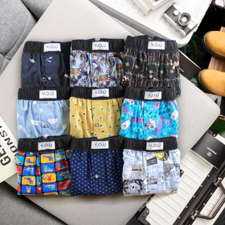 Quần Đùi Nam Họa Tiết YOU Underwear Chất Kate Cotton Thoáng Mát Khi Đi Ngủ Size 45-95kg.