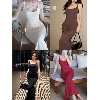 Đầm body dây trơn đuôi cá đính đá blingbling sang trọng quyến rũ