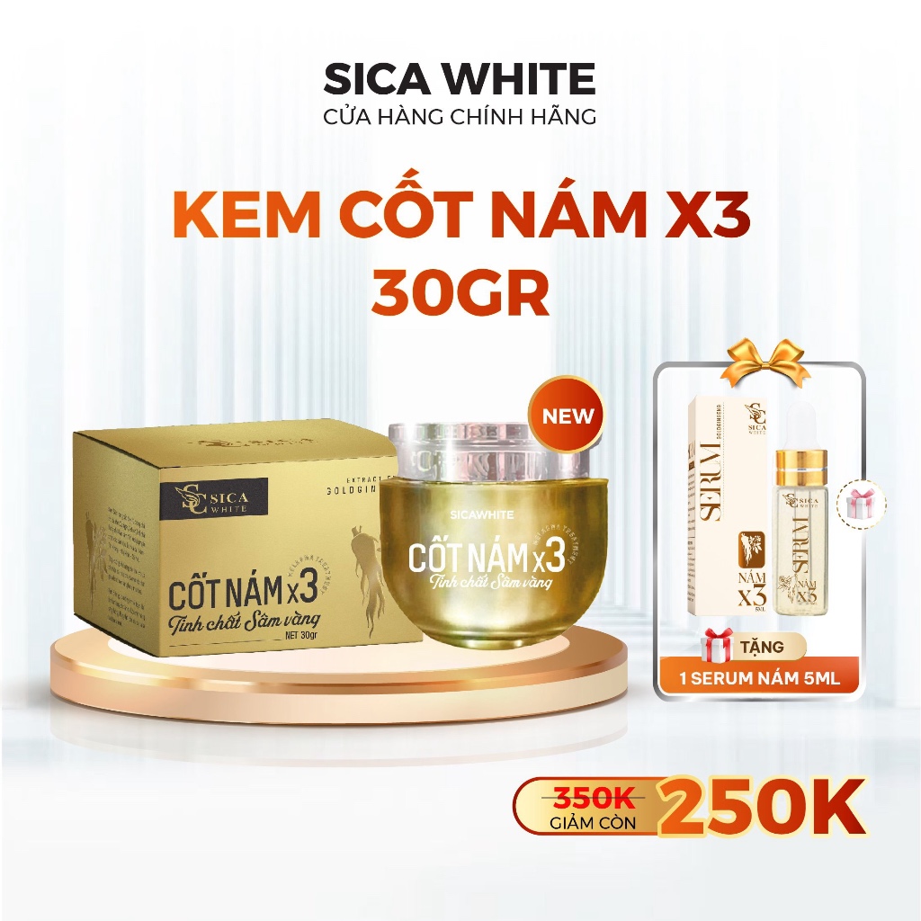 Kem Cốt Nám X3 Sica White 30G, Hỗ Trợ Da Thâm, Sạm, Nám, Tàn Nhang, Dưỡng Sáng Mịn Da - SICA WHITE