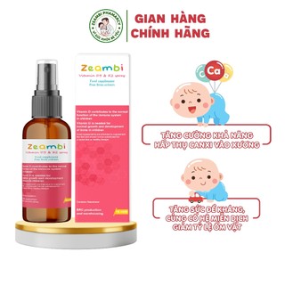 Vitamin D3K2 Zeambi dạng xịt nhập khẩu Anh Quốc 15ml ~ 110 xịt