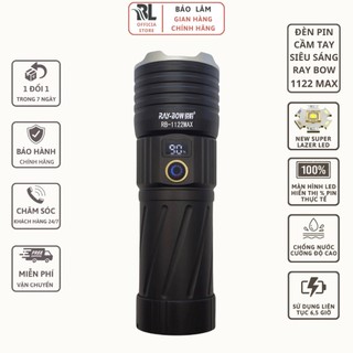 Đèn pin siêu sáng ray bow 1122 max chiếu xa 700 mét có zoom sáng xa gần chống nước sạc ngược cho điện thȯại nhé
