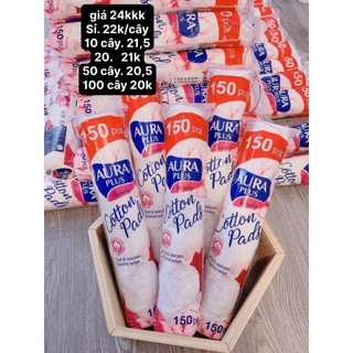 Bông tẩy trang aura 150 miếng
