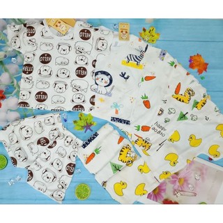 Bộ cộc tay cotton thông hơi cho bé từ 3-9kg