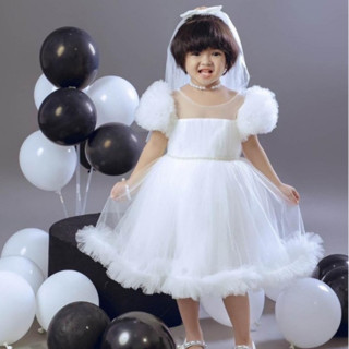 [Tặng Kèm Phụ Kiện] Váy Công Chúa Tay Phồng Mây Siêu Xinh Cho Bé, Đầm Công Chúa Cao Cấp Tặng Kèm Bờm - TB01