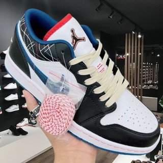 Giày Thể Thao JD1 Low Industrial Blue Sashiko. Giày Sneaker JD1 White Blue Sashiko Quality bản Luxury Full Bill Box
