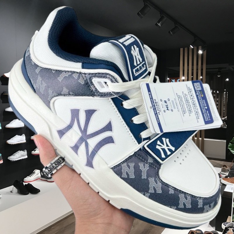 Giày Thể Thao MLB Chunky Liner NY Xanh THan Mid Denim New York Yankees ‘D.Navy’ Bản Luxury 2024 Đủ Size Nam Nữ Full Box