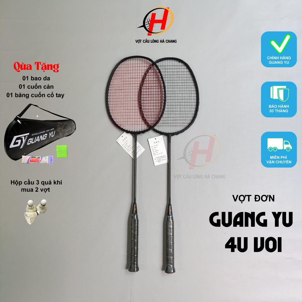 Vợt Cầu Lông Chính Hãng GUANG YU 4U Khung Carbon Công Thủ Toàn Diện 82G Siêu Nhẹ căng sẵn 24lbs