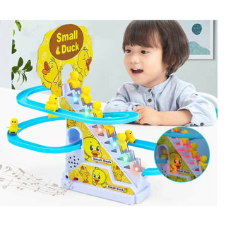 Đồ chơi cầu trượt Vịt vàng leo cầu thang với âm thanh vui nhộn Đèn nháy đẹp mắt, Set 3 tầng 3 vịt TẶNG KÈM PIN
