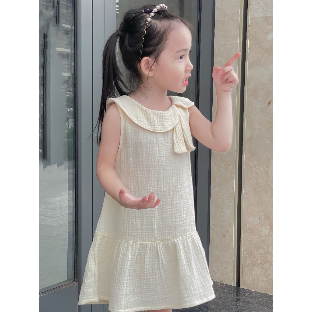 Váy Xinh Cho Bé Gái Mặc Nhà Chất Liệu Muslin Thoáng Mát Cho Trẻ Từ 9-20Kg - MORELA DRESS - DRM016 - SAOLA KIDS CLOTHING