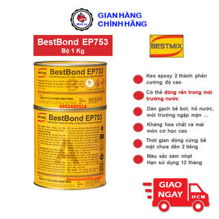 Keo đa năng bestbond ep753 đóng rắn trong nước dán gạch bể bơi gốc epoxy cường độ cao 2 tp - cửa hàng điện nước minh lý