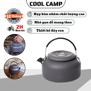 Ấm Đun Nước Cắm Trại Mini  Bằng Hợp Kim Nhôm Nhỏ Gọn, Ấm Dã Ngoại Làm Nóng Đều Dùng Cho Ngoài Trời