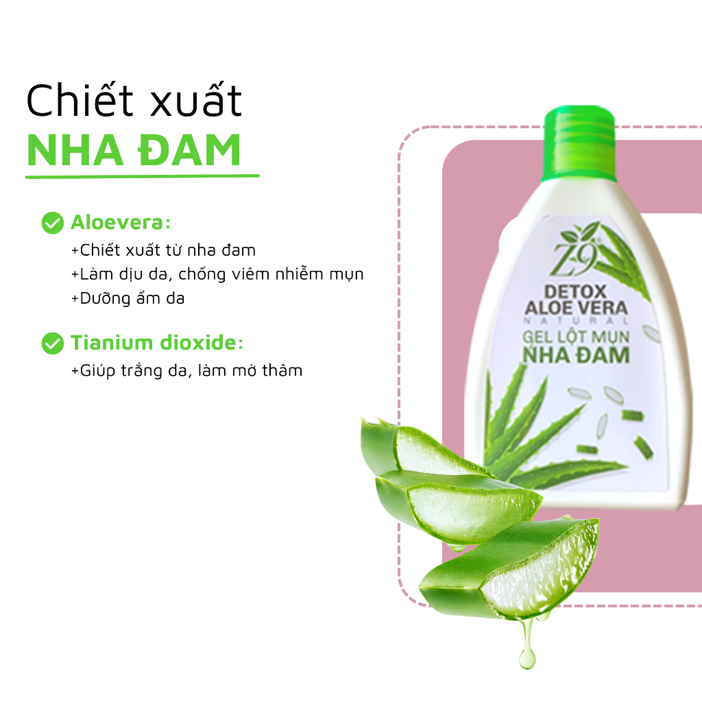 Gel Lột Mụn Nha Đam Z9 Sạch Mụn Thải Độc Chì Sáng Da Mịn Màng (35g,60g,200g )