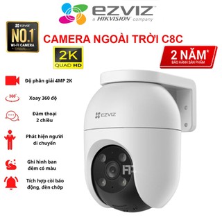 Camera wifi ngoài trời ezviz c8c 4mp/5mp 2k+ 3k có màu đêm, đàm thoại 2 chiều và xoay 360 độ chính hãng - bh 24 tháng