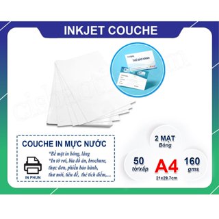 GIẤY IN MÀU COUCHE BÓNG 2 MẶT A4 ĐỊNH LƯỢNG 160gm( xấp 50 tờ)