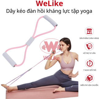 Dây kéo đàn hồi Welike - Dây kháng lực tập yoga tập tay chân vòng số 8 đa năng chất liệu cao su siêu bền tay nắm đệm êm