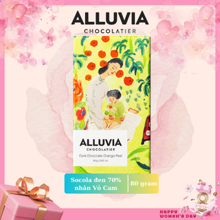 Alluvia | Socola đen 70% cacao nhân Vỏ Cam đắng vừa ít ngọt | Dark chocolate Orange Peel
