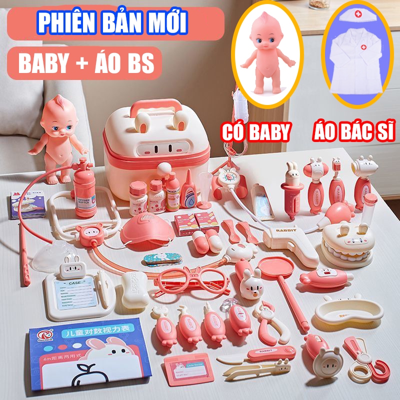 Bộ Đồ Chơi Bác Sĩ Hình Thỏ Cho Bé Đủ Chi Tiết Có Hộp Đựng Dành Cho Bé Trai Bé Gái  Combo đồ chơi bác sĩ