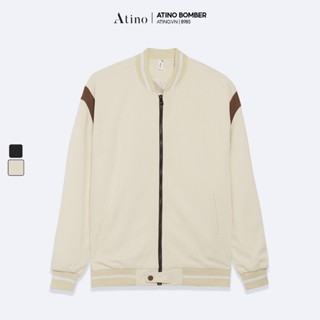  Áo khoác Bomber dạ nam ATINO tinh tế thanh lịch vải dạ lót gió dáng sang trọng form regular AD2.8985 