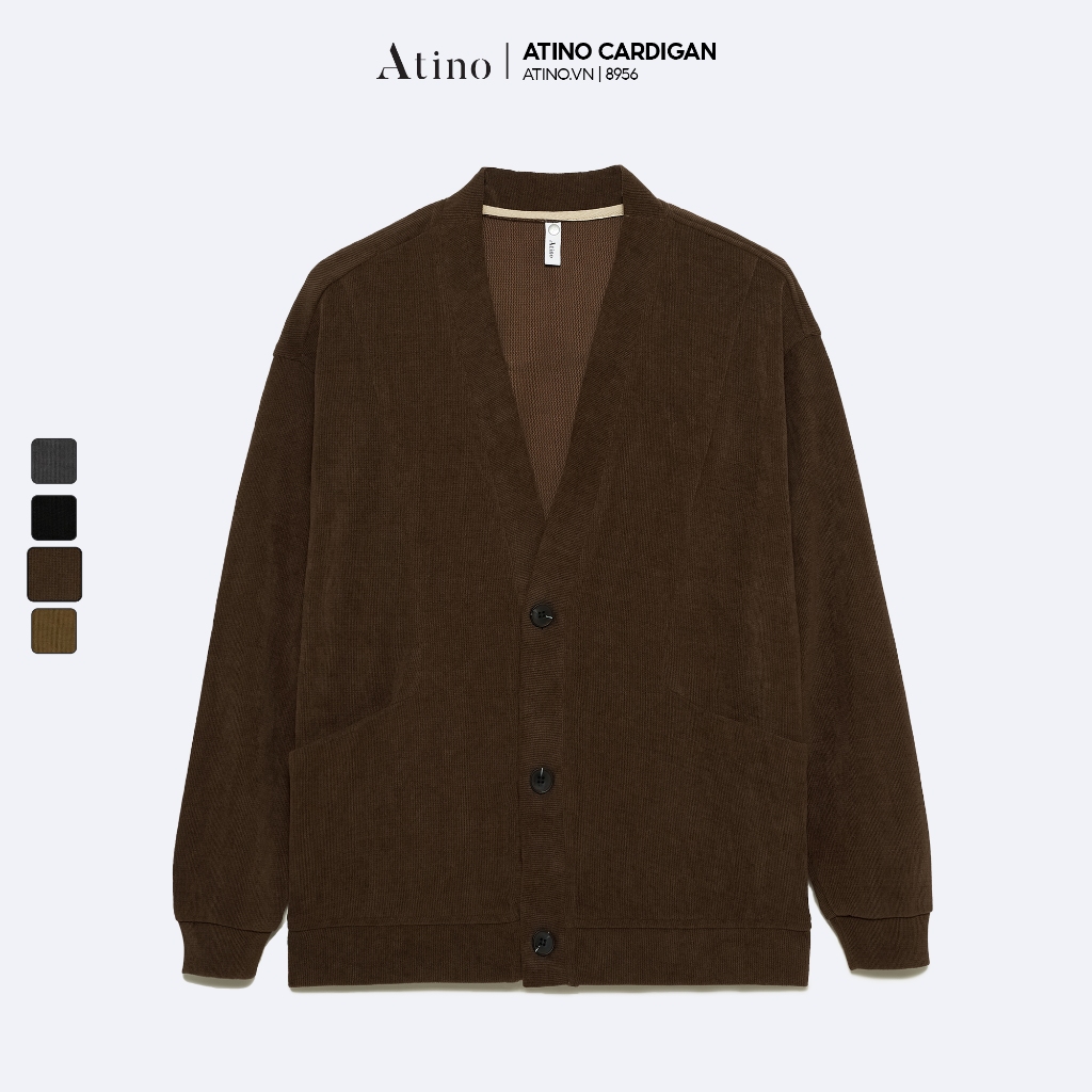 Áo Cardigan len nam mùa đông ATINO dày dặn ấp áp thời trang Hàn Quốc form Regular AL4.8956