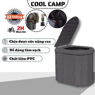 Bồn Cầu Gấp Gọn Dã Ngoại Cắm Trại Đi Vệ Sinh Cỡ Lớn Nhựa PVC, Toilet Di Động Dùng Khi Đi Du Lịch