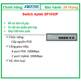 Switch aptek sf1042p -4 port poe; 24t