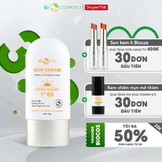 Kem Chống Nắng BIOCOS Sun Cream SPF65+++ 50g - Bảo Vệ Da Toàn Diện, Dành Cho Mọi Loại Da