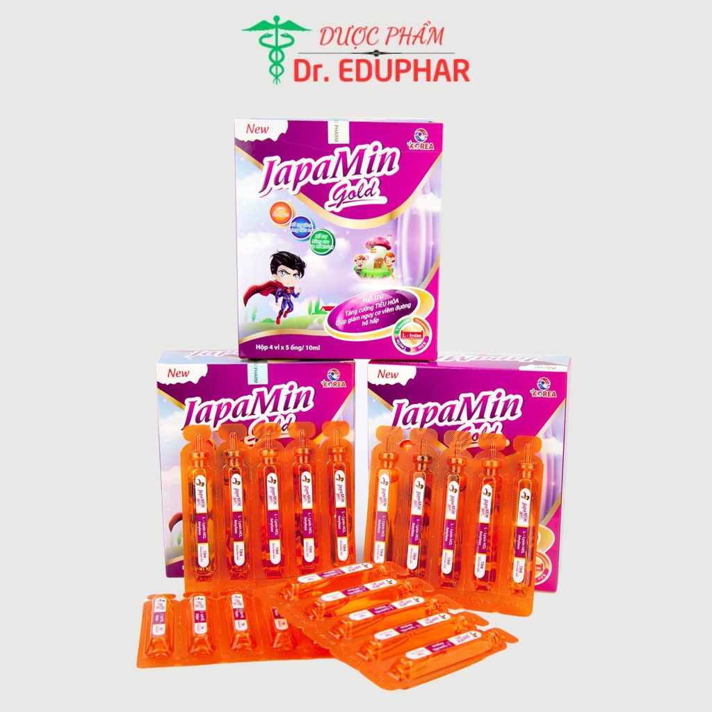 Japamin Gold hộp 20 ống Siro ăn ngon cho bé giúp trẻ ăn ngon ngủ ngon tăng đề kháng, giúp trẻ tăng cân tự nhiên