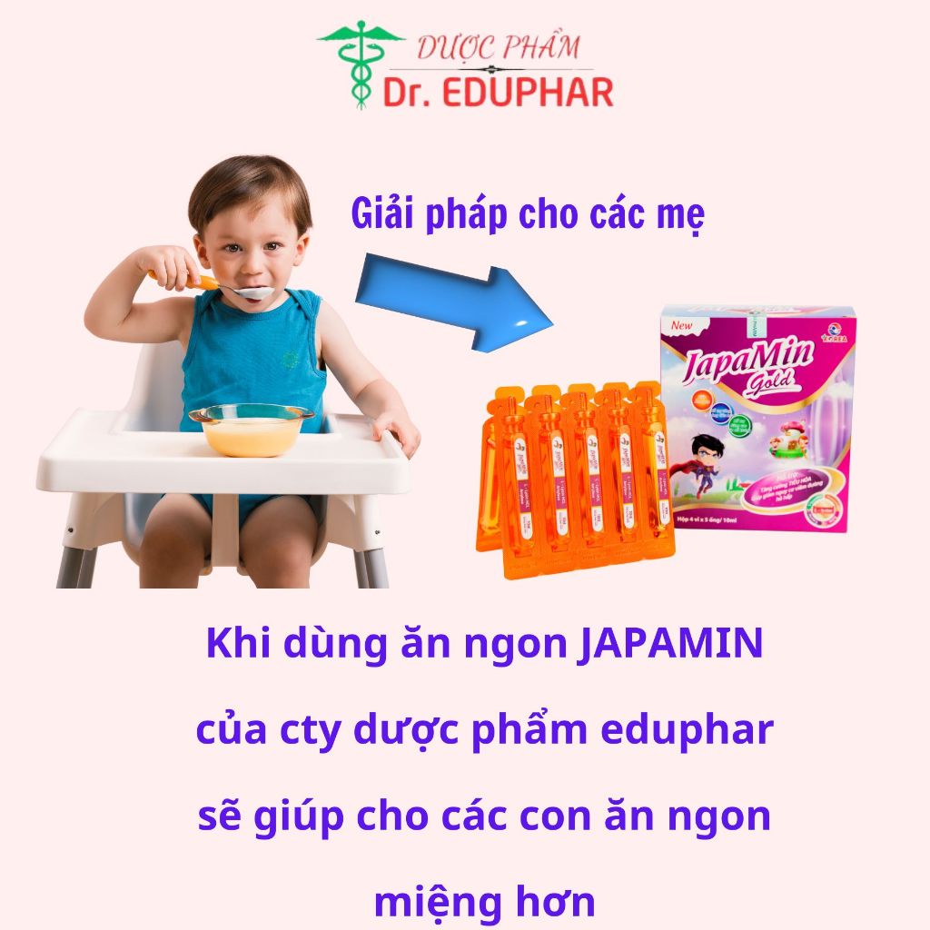 Japamin Gold hộp 20 ống Siro ăn ngon cho bé giúp trẻ ăn ngon ngủ ngon tăng đề kháng, giúp trẻ tăng cân tự nhiên