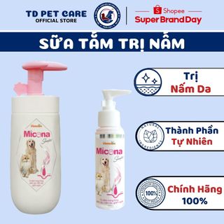 Lọ sữa tắm nấm cho chó mèo micona shampoo - sữa tắm micona cho chó td pet care