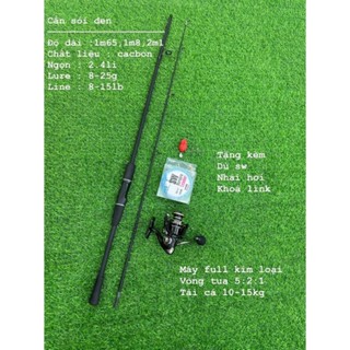 Combo Bộ Cần Lure Sói Đen Máy AC 2000 và Phụ Kiện