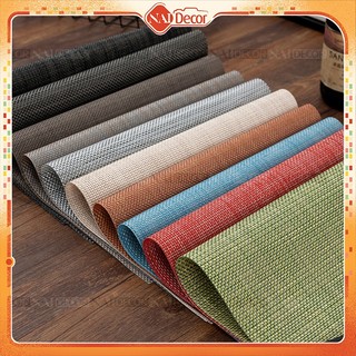  Tấm lót bàn ăn Placemat PVC Nai Decor Chữ Nhật 30x45cm trơn đủ màu 