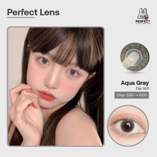 Lens Aqua Gray Perfect Lens dia 14.0 , kính áp tròng xám trong , có độ cận , không giãn , không viền