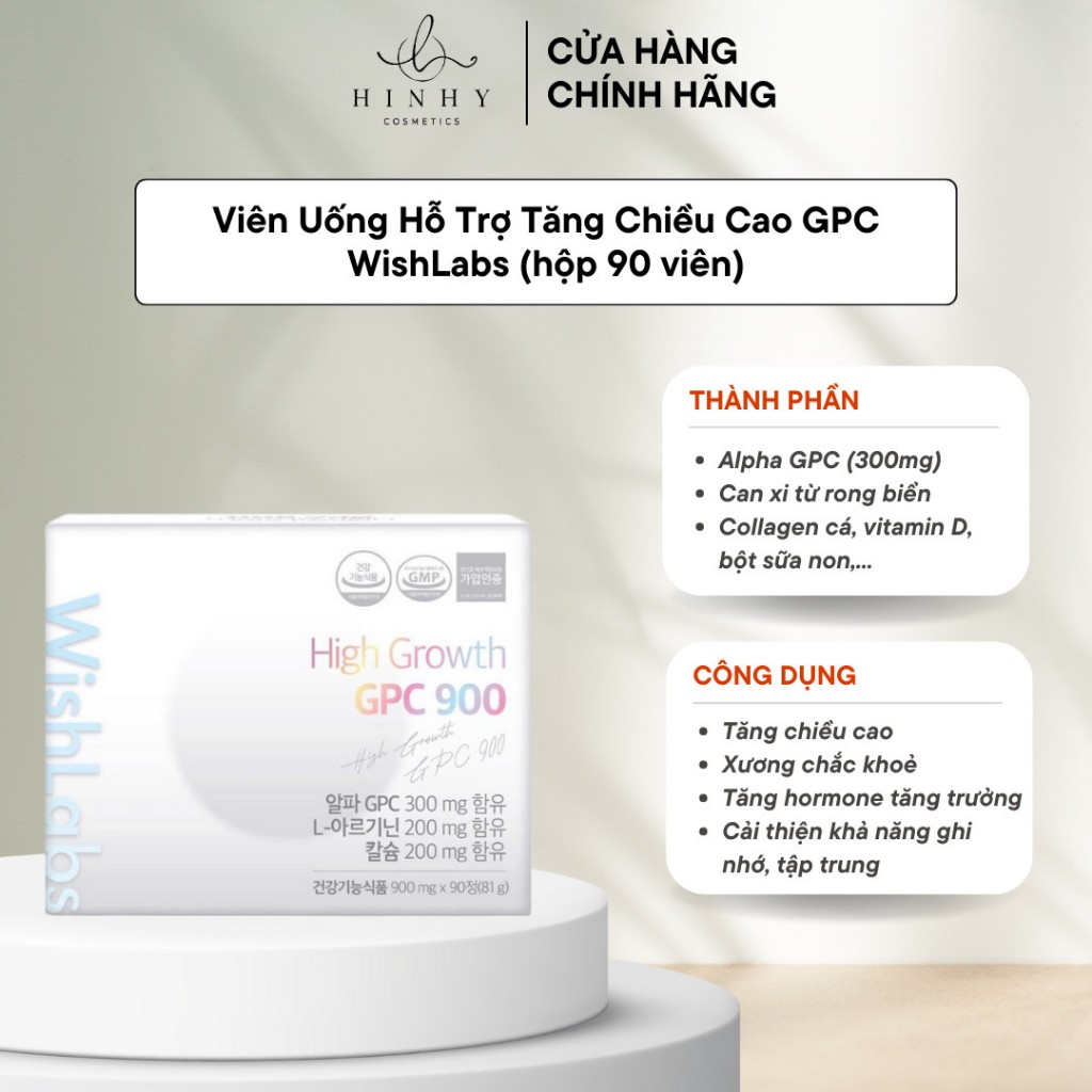 Viên Uống Hỗ Trợ Tăng Chiều Cao GPC WishLabs (hộp 90v)