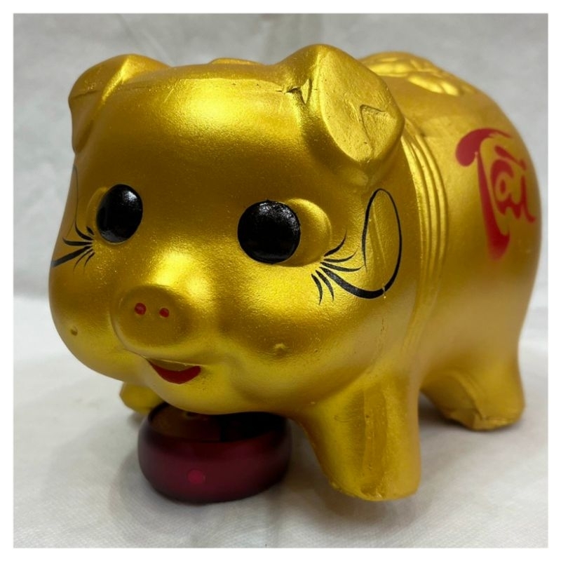 Heo đất tiết kiệm HEO VÀNG SIZE LỞ VÀNG KHÔNG KIM TUYẾN (ngang 14*dài 25*)