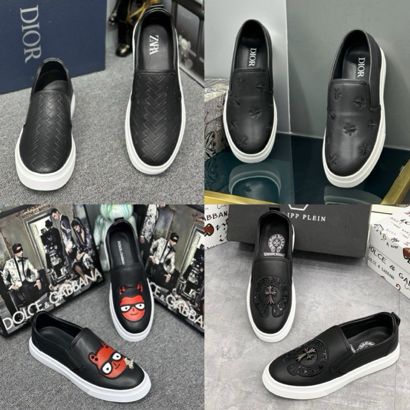Giày slipon chrom da - giầy slip on thêu thánh giá mãu mã trẻ trung độc đáo [ảnh +video tại shop]