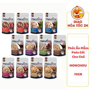 (CÓ QUÀ TẶNG) Thức Ăn Mềm Pate Cho Chó MONCHOU 70gr